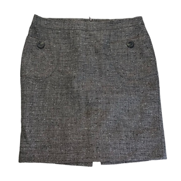 Khaki Krew | Gray Tweed Skirt Medium B07 - Picture 1 of 9